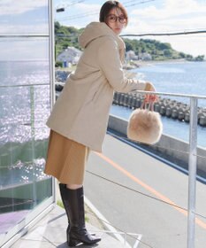 Tiaclasse スエードボンディグフード付きコート