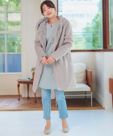 Tiaclasse スエードボンディグフード付きコート