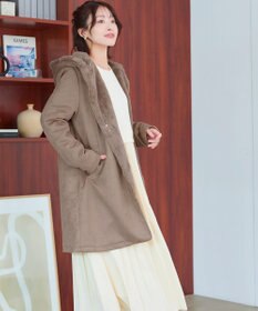 Tiaclasse スエードボンディグフード付きコート