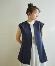 #Newans 【洗濯機可能/ストレッチ】ペプラムジレ