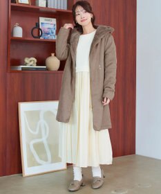 Tiaclasse スエードボンディグフード付きコート