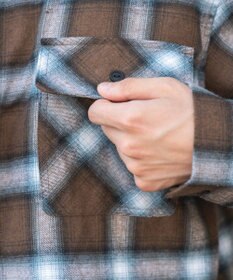 WEGO 【2025年秋冬新作/SMLサイズ展開/ユニセックス着用ITEM】オンブレチェックネルシャツ（LS）