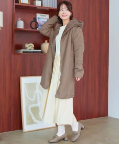 Tiaclasse スエードボンディグフード付きコート