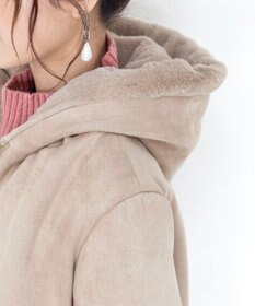 Tiaclasse スエードボンディグフード付きコート