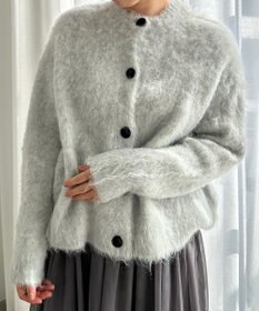 UNFILO 【洗える】アルパカシャギー カーディガン