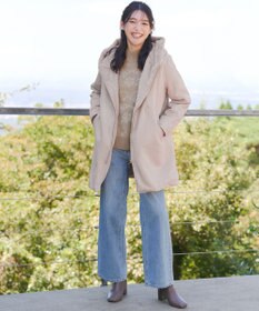 Tiaclasse スエードボンディグフード付きコート