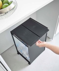 tower 蓋付き目隠し分別ダストワゴン タワー 2分別 ブラック