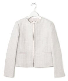 23区 L 【セットアップ対応】ライトシャインツイード ノーカラージャケット