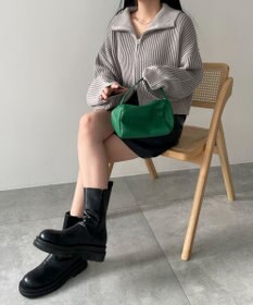 WEGO ダブルジップショートニットブルゾン