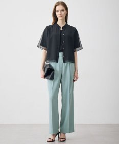 ICB L オーガンコンビシャーティング クロップドシャツ