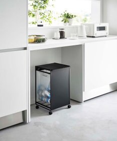 tower 蓋付き目隠し分別ダストワゴン タワー 2分別 ブラック