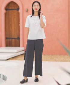 J.PRESS LADIES L 【接触冷感】コットンスムース 刺繍スリーブ カットソー