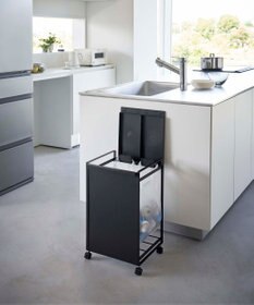 tower 蓋付き目隠し分別ダストワゴン タワー 2分別 ブラック