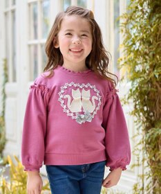 ANY KIDS ネコシルエット裏毛トレーナー