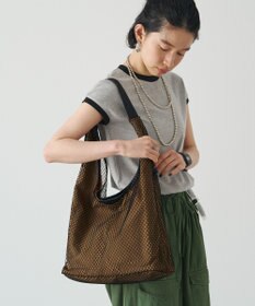 russet ≪A4サイズ収納可能≫メッシュホーボーバッグ(CE-1749)