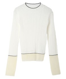 earth music&ecology シアー配色リブプルオーバー