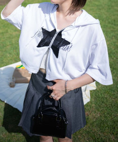 WEGO スターロゴ半袖ジップパーカー