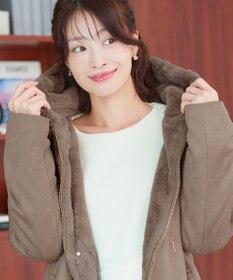 Tiaclasse スエードボンディグフード付きコート