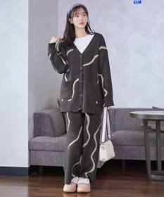 Tiaclasse ふわもちニュアンス配色ニットパンツ