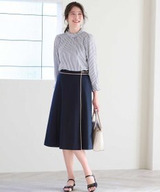 ANY SIS 【洗える】ビットポイントフレア スカート