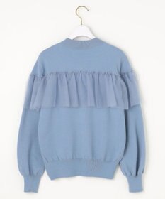 ANY SIS 【洗える】フリルチュールコンビ ニット