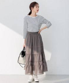 組曲 L プレーティング天竺バックタックボーダー カットソー