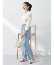 earth music&ecology フロントレースシフォンブラウス