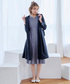Tiaclasse 【洗える】花柄シフォン袖ワンピース