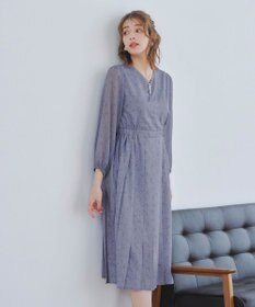 Tiaclasse 【洗える】花柄シフォン袖ワンピース