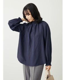 Green Parks スタンドフリルボウタイブラウス