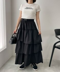 WEGO ナイロンティアードロングスカート