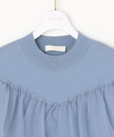 ANY SIS 【洗える】フリルチュールコンビ ニット