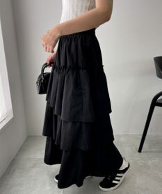 WEGO ナイロンティアードロングスカート