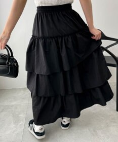 WEGO ナイロンティアードロングスカート