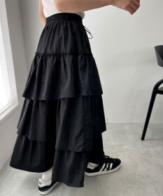 WEGO ナイロンティアードロングスカート