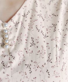 Tiaclasse 【洗える】花柄シフォン袖ワンピース