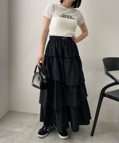 WEGO ナイロンティアードロングスカート