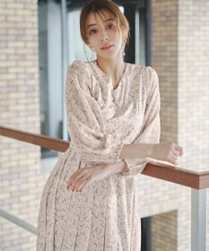 Tiaclasse 【洗える】花柄シフォン袖ワンピース