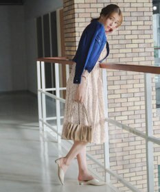 Tiaclasse 【洗える】花柄シフォン袖ワンピース