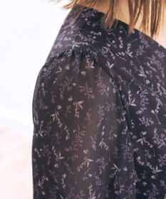 Tiaclasse 【洗える】花柄シフォン袖ワンピース