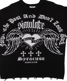 WEGO ウイングハートダメージニット