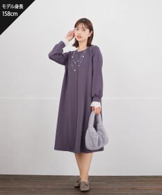 Tiaclasse L コットンレースドッキングカットソーワンピース