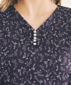 Tiaclasse 【洗える】花柄シフォン袖ワンピース