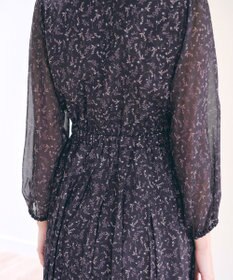 Tiaclasse 【洗える】花柄シフォン袖ワンピース