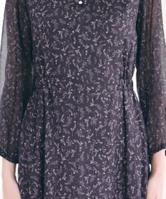 Tiaclasse 【洗える】花柄シフォン袖ワンピース