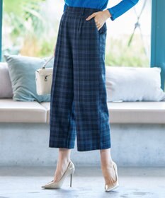 Tiaclasse 【安田美沙子さん着用・洗える】起毛チェック柄ワイドパンツ