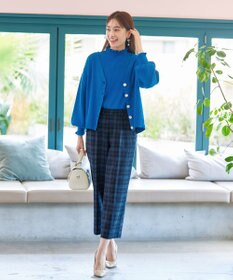 Tiaclasse 【安田美沙子さん着用・洗える】起毛チェック柄ワイドパンツ