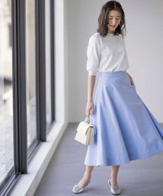 組曲 【セットアップ着用可・WEB限定】コンパクトシャーティング フレアスカート