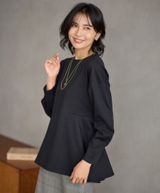 ANY ジョーゼット裏起毛ペプラムプルオーバー