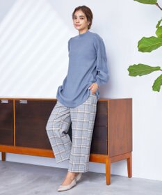Tiaclasse 【安田美沙子さん着用・洗える】起毛チェック柄ワイドパンツ